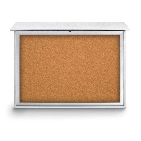 United Visual Products Indoor Enclosed Combo Board, 42"x32", Satin Frame/Burgundy & Pearl UVCB4232-BURGUN-PEARL
